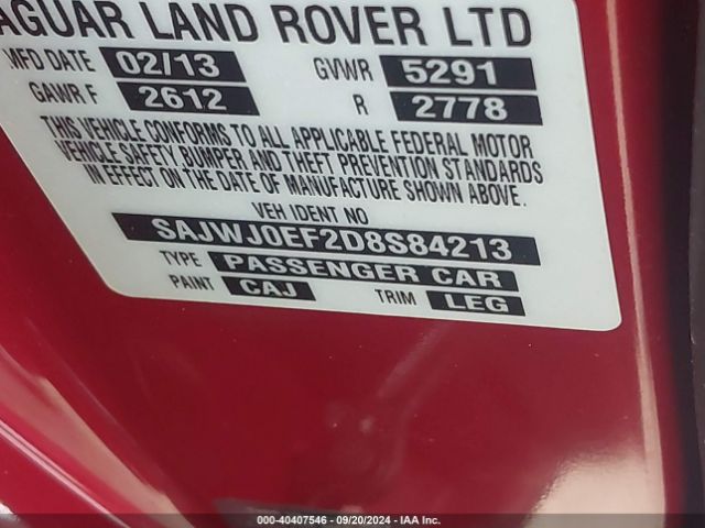 2013 JAGUAR XF SAJWJ0EF2D8S84213 Photo 8