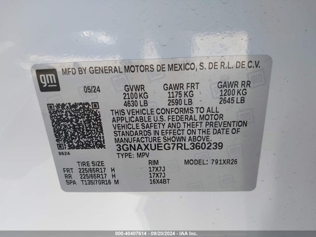 Chevrolet Equinox Awd Lt 2024 3GNAXUEG7RL360239 Image 9