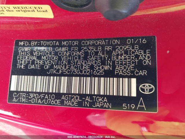 JTKJF5C73GJ021625 Scion TC