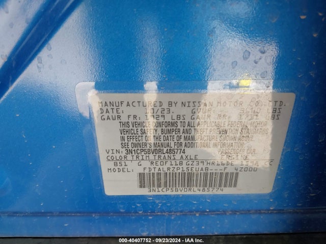 Nissan Kicks S Xtronic Cvt 2024 3N1CP5BV0RL485774 Image 9