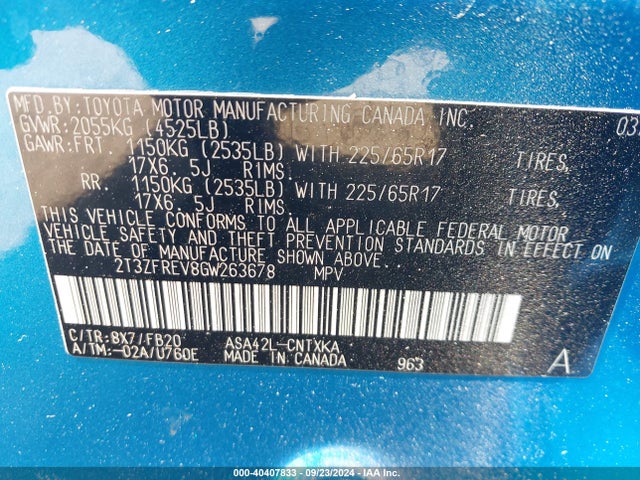 Toyota RAV4 LE 2016 2T3ZFREV8GW263678 Image 9