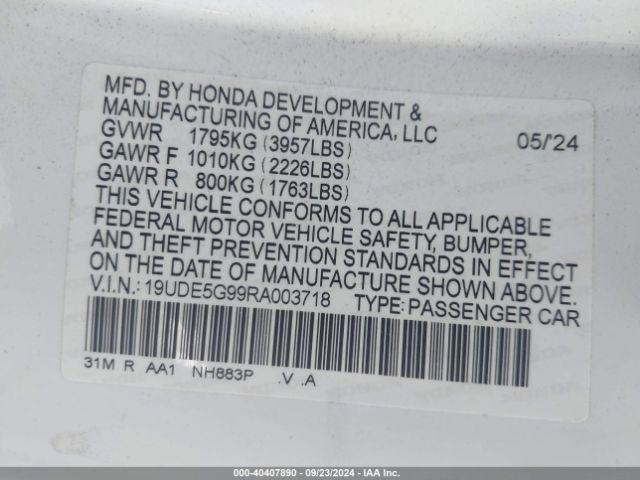19UDE5G99RA003718 Acura Integra Type S