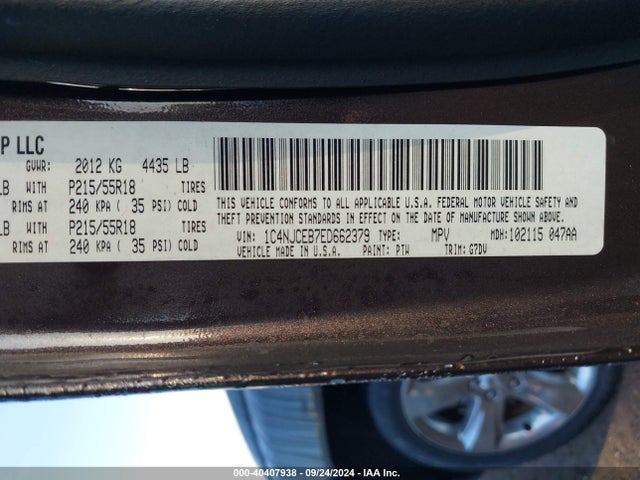 1C4NJCEB7ED662379 Jeep Compass Latitude