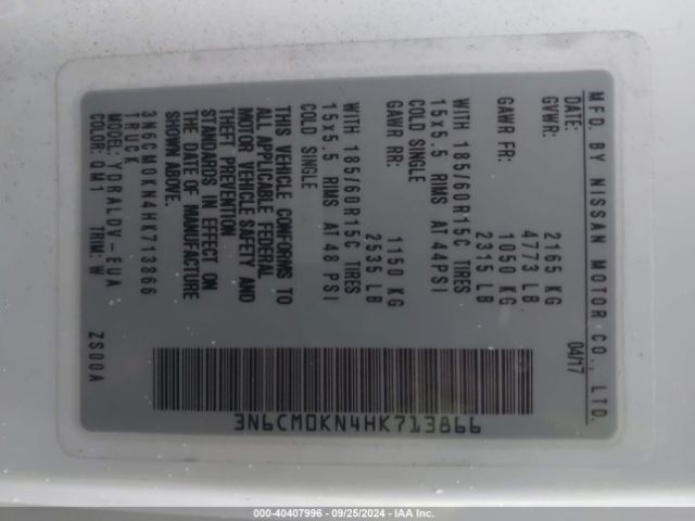 3N6CM0KN4HK713866 Nissan Nv200 S