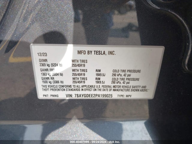 2023 TESLA MODEL Y 7SAYGDEE2PA199025 Photo 8
