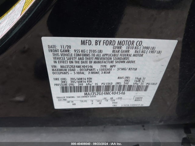 Ford Ecosport Se 2021 MAJ3S2GE4MC404546 Image 9