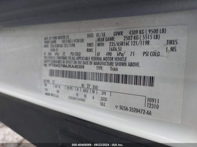 1FTBW2YM4JKA48309 Ford Transit-350
