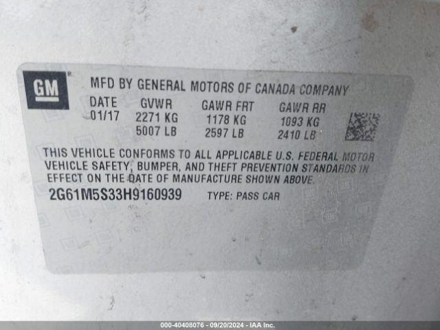 2G61M5S33H9160939 Cadillac XTS LUXURY