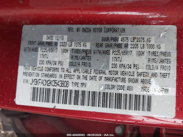 Mazda Cx-5 Touring 2019 JM3KFACM2K0543808 Image 9