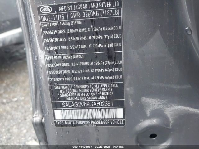 SALAG2V69GA802391 Land Rover LR4