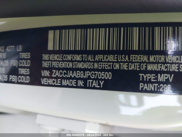 ZACCJAAB9JPG70500 Jeep Renegade Sport Fwd