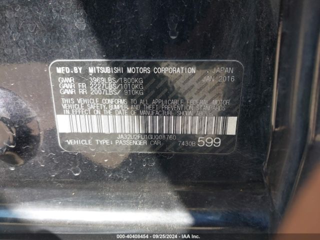 JA32U2FU1GU008760 Mitsubishi LANCER ES