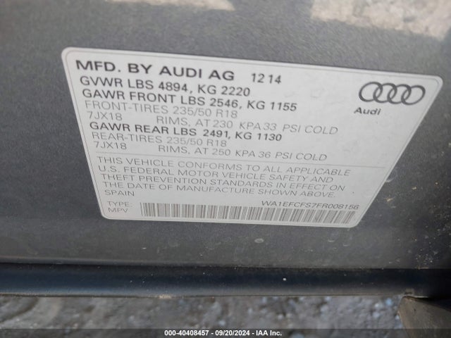 WA1EFCFS7FR008156 Audi Q3 2.0t Premium Plus
