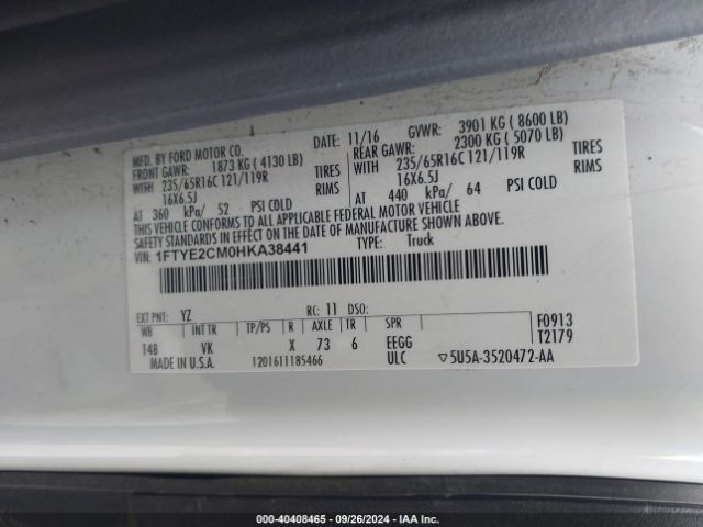 1FTYE2CM0HKA38441 Ford Transit-150