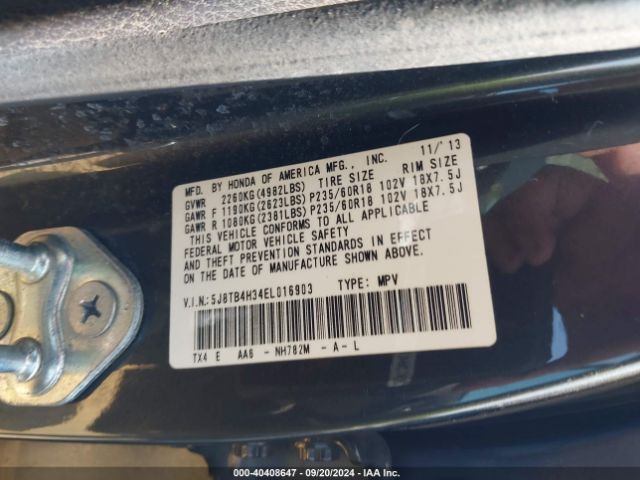 5J8TB4H34EL016903 Acura RDX