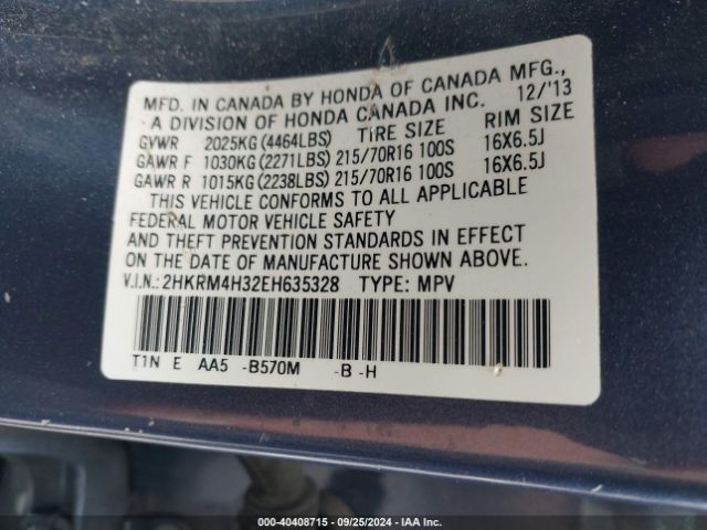 2HKRM4H32EH635328 Honda CR-V LX