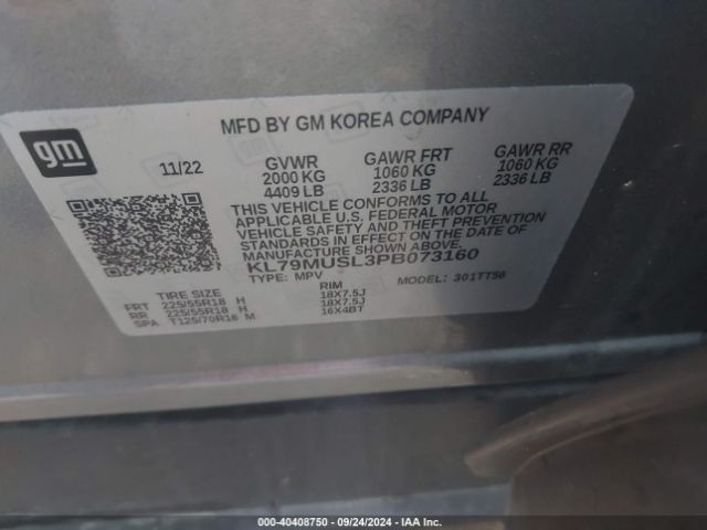 KL79MUSL3PB073160 Chevrolet Trailblazer Awd Rs