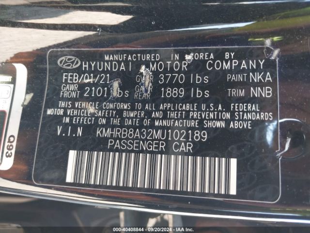 KMHRB8A32MU102189 Hyundai Venue Se