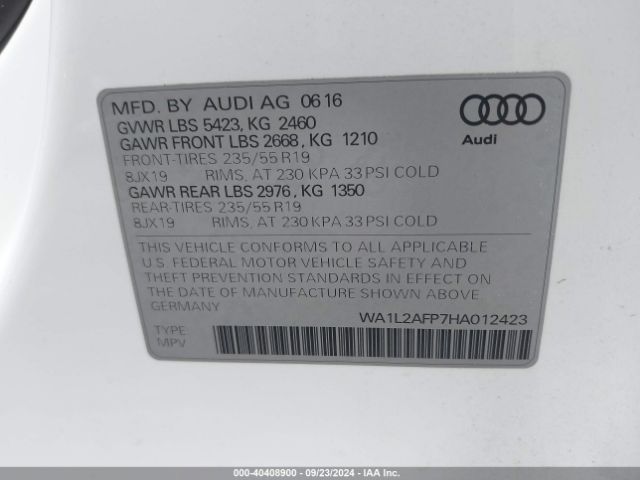 WA1L2AFP7HA012423 Audi Q5 2.0t Premium