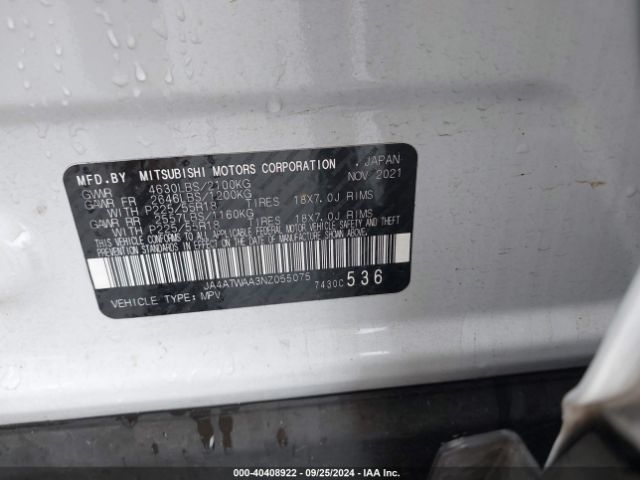 2022 MITSUBISHI ECLIPSE CROSS JA4ATWAA3NZ055075 Photo 8