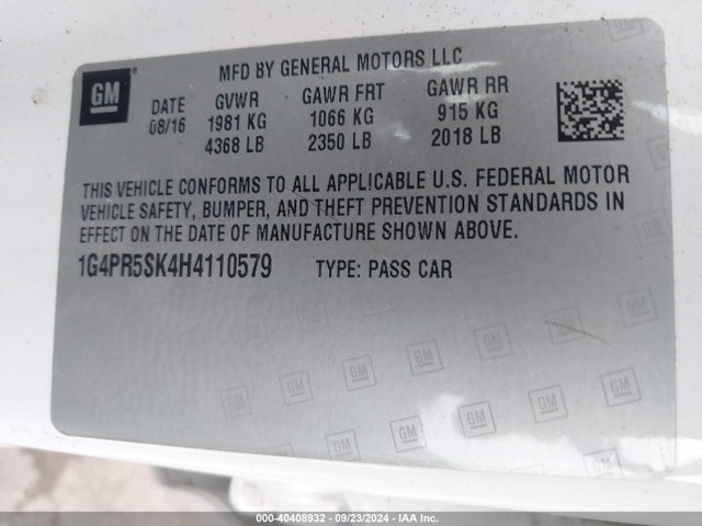1G4PR5SK4H4110579 Buick Verano Sport Touring