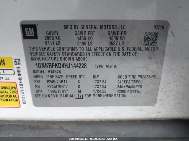 Chevrolet Traverse Ls 2017 1GNKRFKD4HJ144228 Image 9