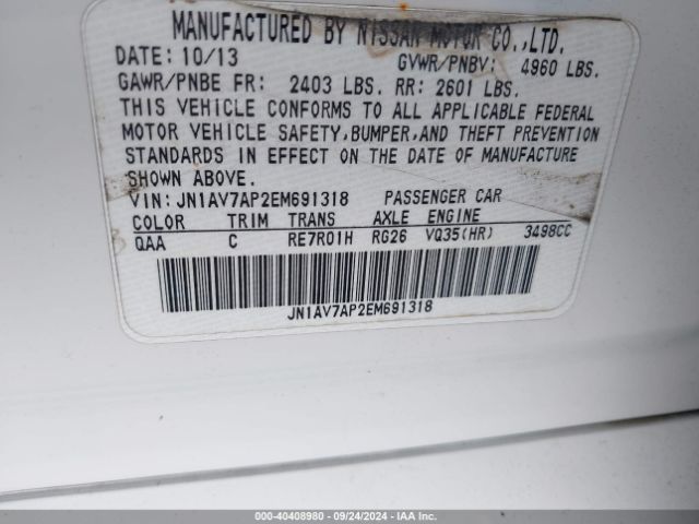 JN1AV7AP2EM691318 Infiniti Q50 Hybrid Premium