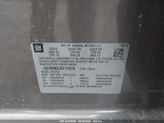 Chevrolet Silverado 1500 2lt 2014 1GCVKREC9EZ179018 Image 9