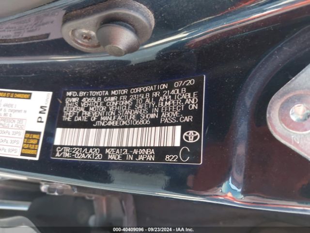 JTNC4MBE0M3106806 Toyota Corolla Xse