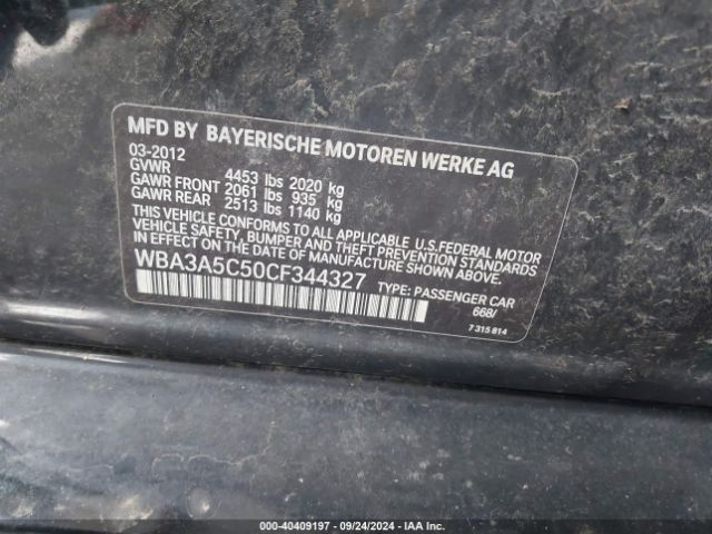 2012 BMW 328I WBA3A5C50CF344327 Photo 8
