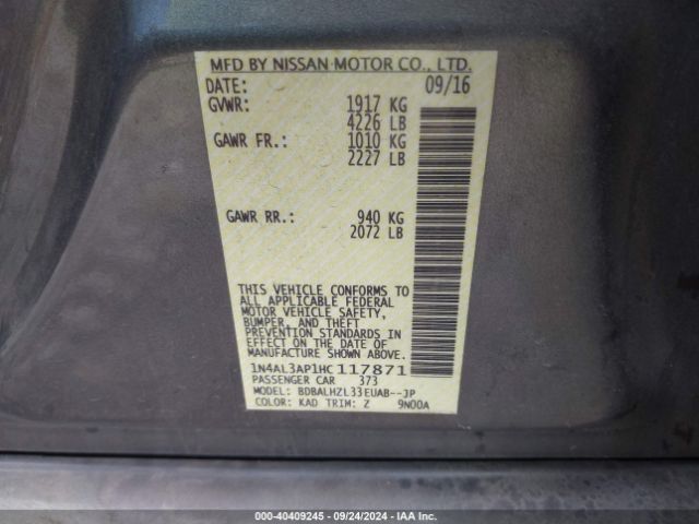 1N4AL3AP1HC117871 Nissan Altima 2.5 Sr
