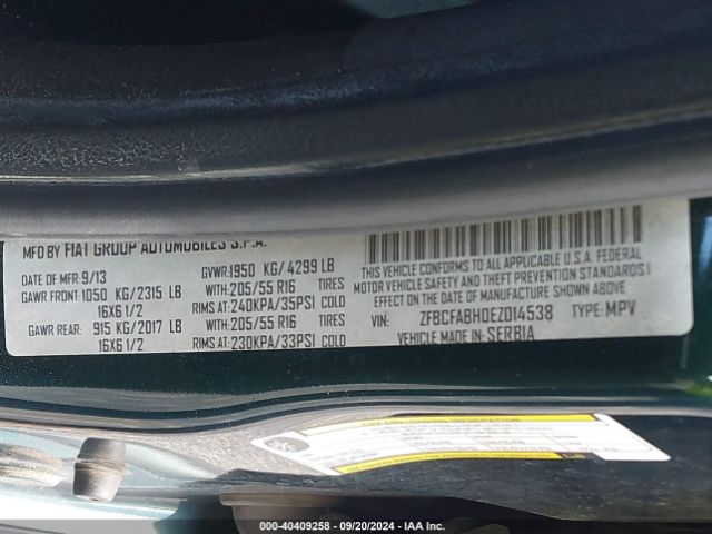 ZFBCFABH0EZ014538 Fiat 500l Easy