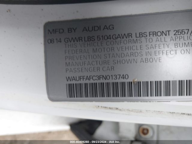WAUFFAFC3FN013740 Audi A6 2.0t Premium
