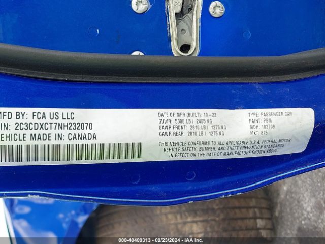 2C3CDXCT7NH232070 Dodge CHARGER R/T