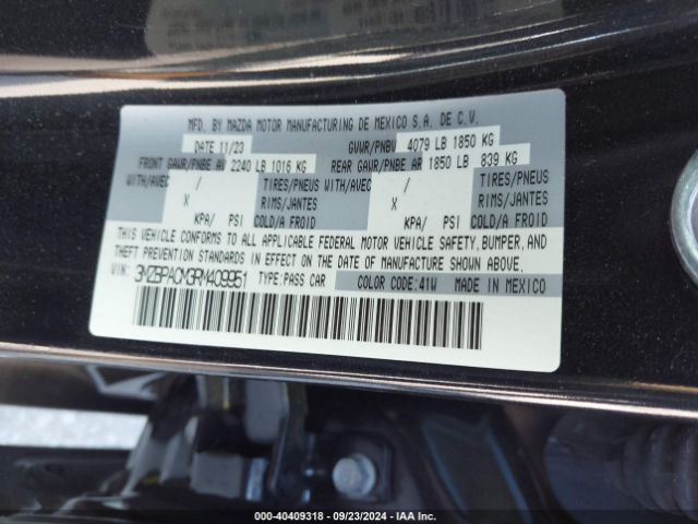 3MZBPACM3RM409951 Mazda Mazda3 2.5 S Preferred
