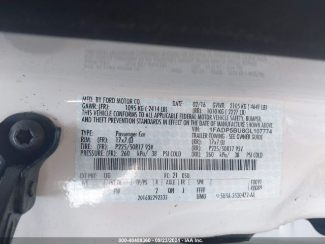 1FADP5BU8GL107774 Ford C-max Hybrid Sel