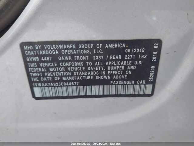 1VWAA7A32JC044677 Volkswagen Passat 2.0t R-line/2.0t S