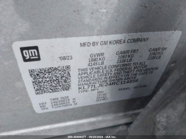 KL77LJE24RC114856 Chevrolet Trax Fwd 2rs