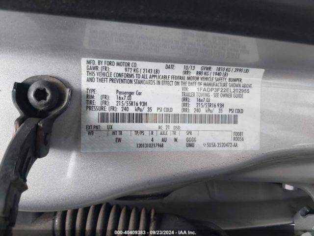 1FADP3F22EL202955 Ford FOCUS SE