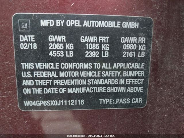 W04GP6SX0J1112116 Buick Regal Sportback Essence