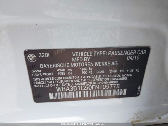 WBA3B1G50FNT05778 BMW 320i