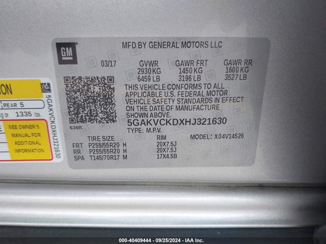 5GAKVCKDXHJ321630 Buick Enclave Premium
