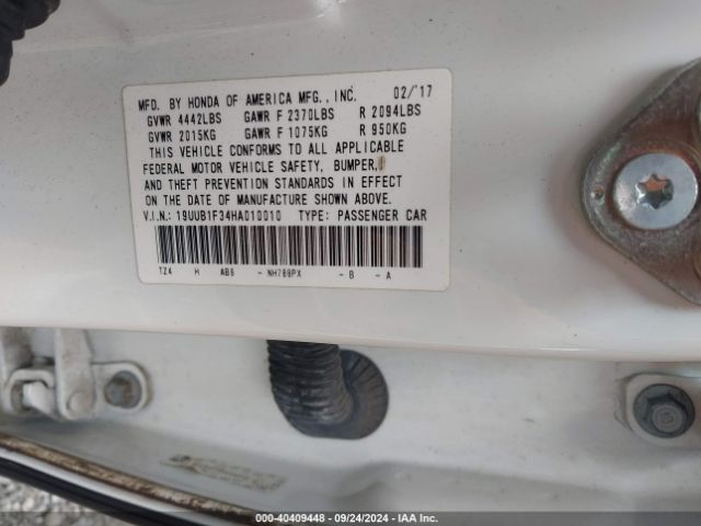 19UUB1F34HA010010 Acura TLX