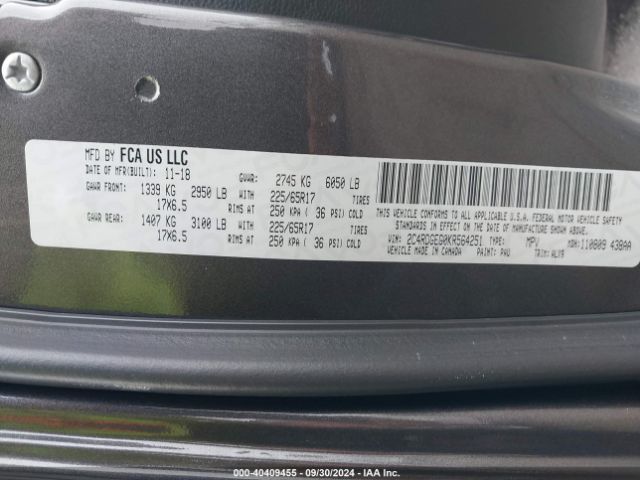 2C4RDGEG0KR564251 Dodge Grand Caravan Gt