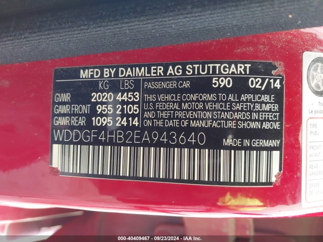 WDDGF4HB2EA943640 Mercedes-Benz C 250 Luxury/sport