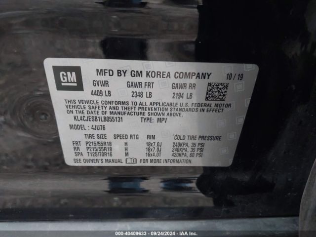 KL4CJESB1LB055131 Buick Encore Awd Preferred
