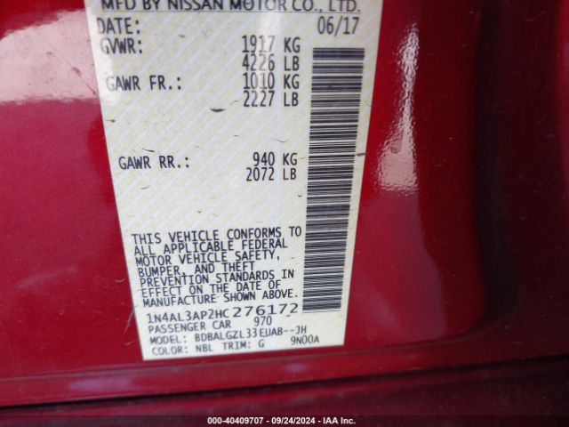 1N4AL3AP2HC276172 Nissan Altima 2.5 S