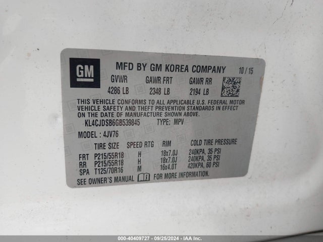 Buick Encore Premium 2016 KL4CJDSB6GB539845 Image 9