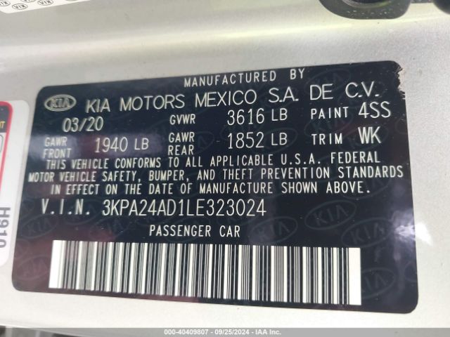3KPA24AD1LE323024 KIA RIO LX