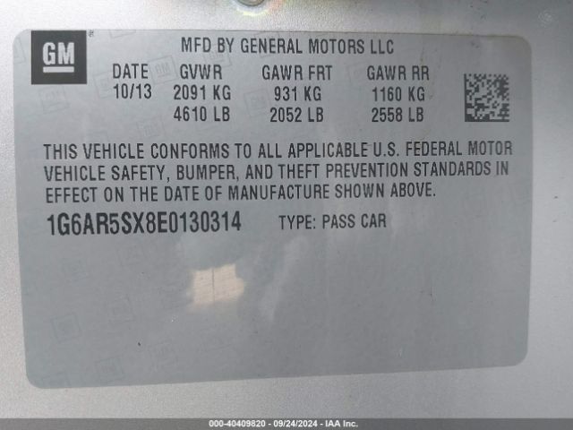1G6AR5SX8E0130314 Cadillac CTS LUXURY